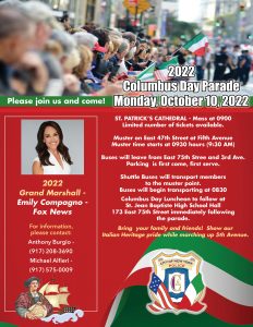 Columbus Day Parade: Monday, October 10, 2022